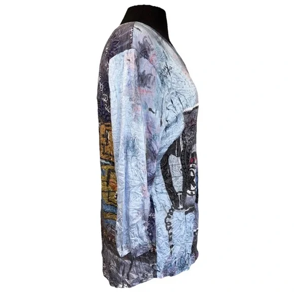 Shana Crushed Right To Education Tunic Women's Size M Purple Travel Art To Wear - Picture 8 of 13